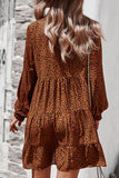Fashion Street Print Split Joint V Neck A Line Dresses