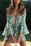 Fashion Casual Floral Patchwork Frenulum Off the Shoulder A Line Dresses