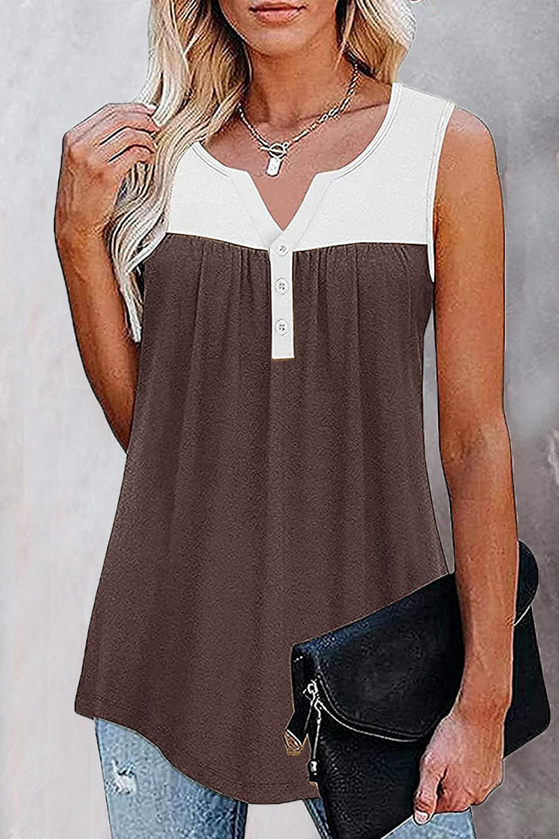 Fashion Casual Solid Split Joint V Neck Tops(7 colors)