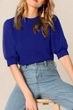 Casual Solid Patchwork O Neck Blouses