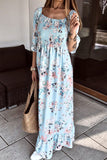 Fashion Street Print Split Joint Off the Shoulder A Line Dresses