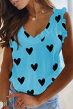 Fashion Casual Print Split Joint V Neck T-Shirts(6 colors)