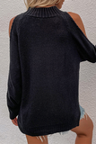 Casual Solid Hollowed Out Patchwork O Neck Sweaters(6 Colors)