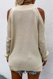 Casual Solid Hollowed Out Patchwork O Neck Sweaters(6 Colors)