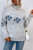 Casual Snowflakes Basic Half A Turtleneck Tops