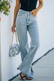 Street Solid Patchwork Slit Speaker Solid Color Bottoms(3 colors)