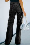 Street Solid Patchwork Slit Speaker Solid Color Bottoms(3 colors)