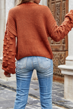 Casual Solid Patchwork O Neck Sweaters(3 Colors)
