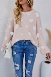 Casual Patchwork Basic Contrast O Neck Tops Sweater