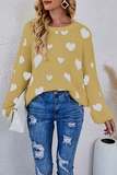 Casual Patchwork Basic Contrast O Neck Tops Sweater