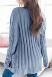 Casual Solid Split Joint Buckle Cardigan Collar Tops(5 colors)