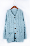 Casual Solid Split Joint Buckle Cardigan Collar Tops(5 colors)
