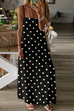 Casual Print Split Joint Spaghetti Strap Straight Dresses