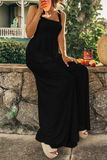 Casual Solid Split Joint Square Collar Straight Jumpsuits(5 colors)