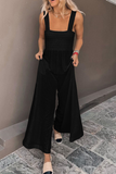 Casual Solid Split Joint Square Collar Straight Jumpsuits(5 colors)