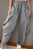 Casual Patchwork Buckle Harlan Mid Waist Harlan Bottoms(5 colors)
