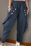 Casual Patchwork Buckle Harlan Mid Waist Harlan Bottoms(5 colors)