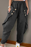 Casual Patchwork Buckle Harlan Mid Waist Harlan Bottoms(5 colors)