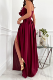 Casual Solid Flounce One Shoulder Cake Skirt Dresses(6 colors)