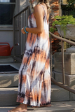 Casual Patchwork Tie-dye Spaghetti Strap Straight Dresses(7 colors)