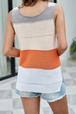 Casual Striped Patchwork O Neck Tops(4 colors)