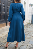 Fashion Solid Patchwork V Neck Waist Skirt Dresses(5 colors)