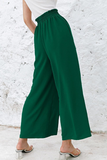 Casual Solid Patchwork Loose High Waist Wide Leg Solid Color Bottoms(10 colors)