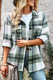 Casual Plaid Patchwork Turndown Collar Blouses(4 Colors)