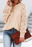 Fashion Solid Patchwork O Neck Sweaters (7 colors)