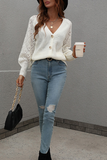 Casual Solid Patchwork V Neck Tops（3 colors）