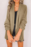 Casual Solid Patchwork Cardigan Collar Outerwear(13 colors)