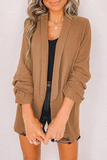 Casual Solid Patchwork Cardigan Collar Outerwear(13 colors)