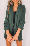 Casual Solid Patchwork Cardigan Collar Outerwear(13 colors)