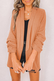Casual Solid Patchwork Cardigan Collar Outerwear(13 colors)