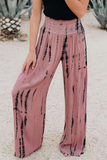Casual Print Patchwork Loose High Waist Wide Leg Full Print Bottoms(4 colors)