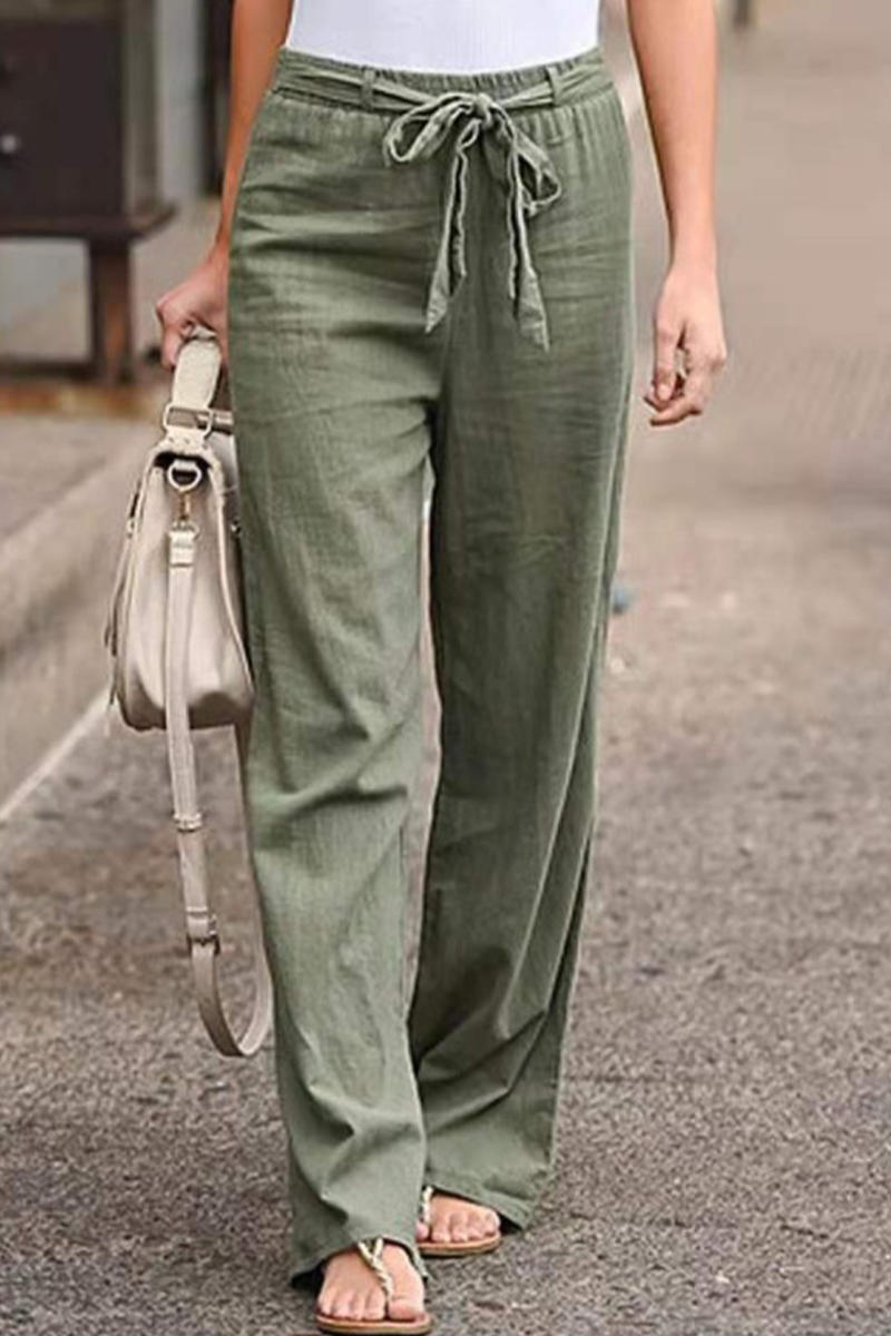 Casual Straight Mid Waist Wide Leg Bottoms(6 Colors)