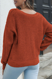Casual Solid Patchwork V Neck Sweaters(3 colors)