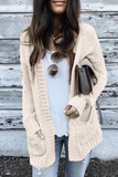 Casual Solid Patchwork Cardigan Collar Tops Sweaters(5 colors)