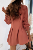Casual Solid Patchwork V Neck Shirt Dress Dresses(4 Colors)