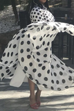 Casual Dot Patchwork One Shoulder Waist Skirt Dresses