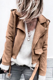 Casual Solid Patchwork Turndown Collar Outerwear(4 colors)