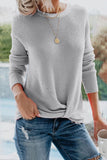 Vintage Solid Pullovers O Neck Tops(4 colors)