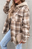 Fashion Casual Plaid Contrast Turndown Collar Outerwear