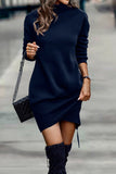 Fashion Half A Turtleneck One Step Skirt Dresses(5 Colors)