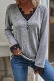 Fashion Casual Solid Pullovers V Neck Tops(7 Colors)