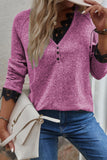 Fashion Casual Solid Pullovers V Neck Tops(7 Colors)