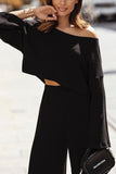 Fashion Sexy Off the Shoulder Long Sleeve Two Pieces(3 Colors)