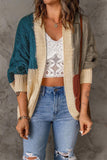 Fashion Casual Color Block Contrast Cardigans(8 Colors)