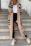 Casual Striped Print Outerwear