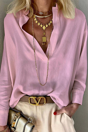 Fashion Casual Solid Mandarin Collar Blouses